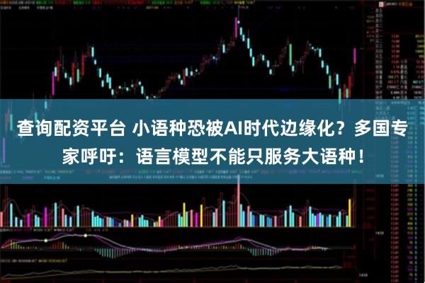 查询配资平台 小语种恐被AI时代边缘化？多国专家呼吁：语言模型不能只服务大语种！